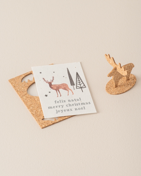 Imagen de Postal de Navidad en corcho para montar y plantar - Personalizado