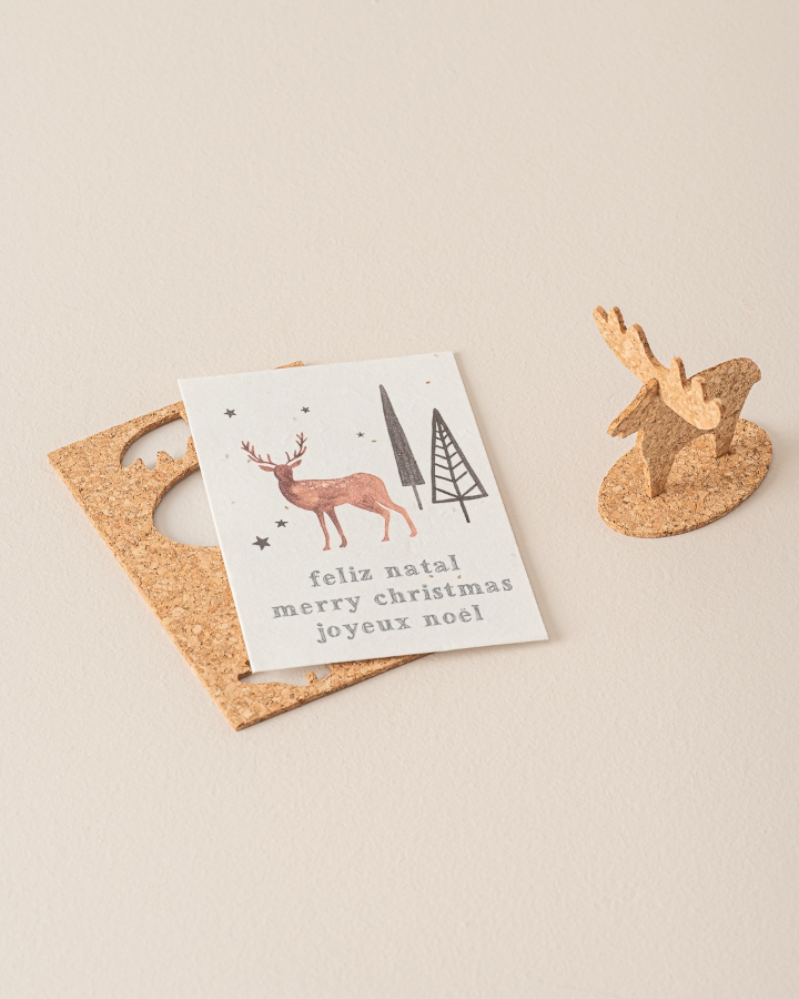 Imagen de Postal de Navidad en corcho para montar y plantar - Personalizado